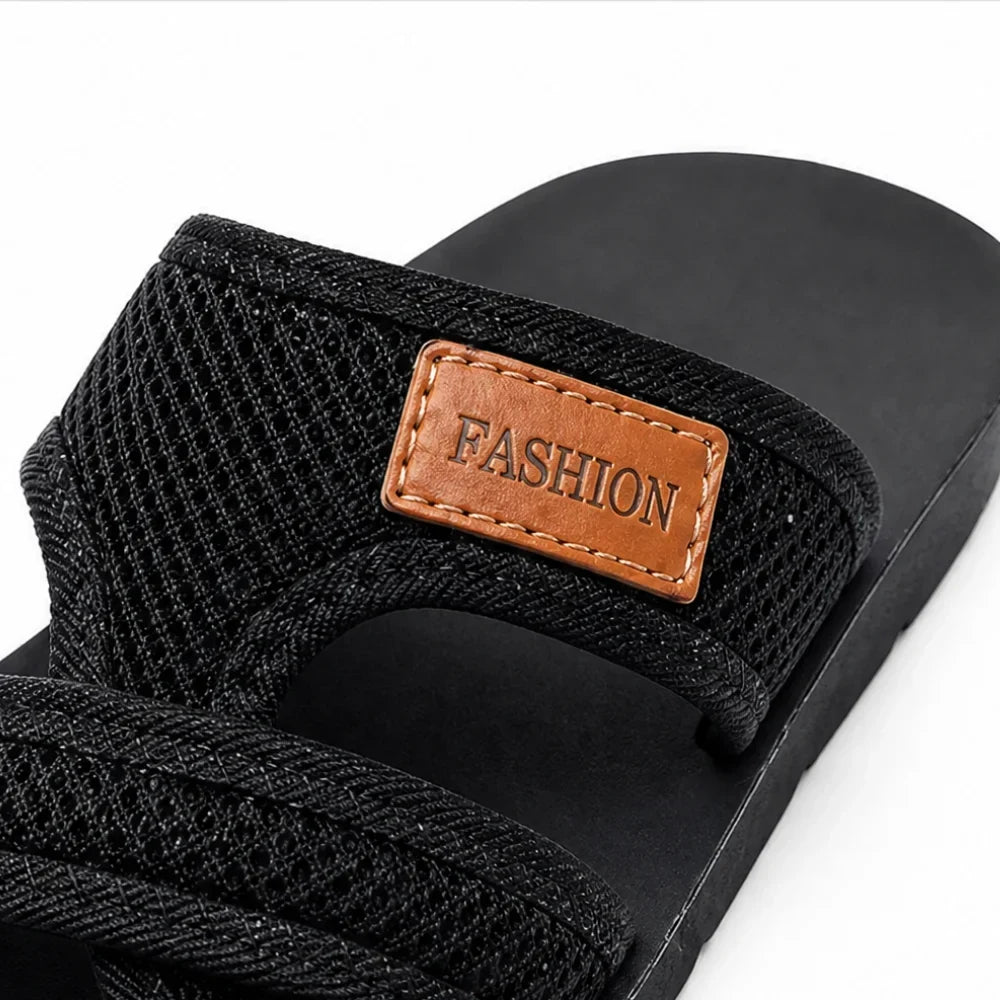Breezely – Breathable Mesh Slide Sandals for Wide Feet, Open Toe Comfort