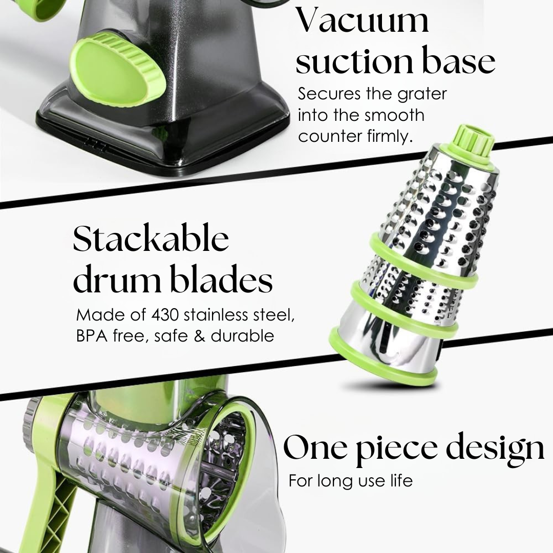 Gratéra – Rotary All-in-One Grater with Suction Base
