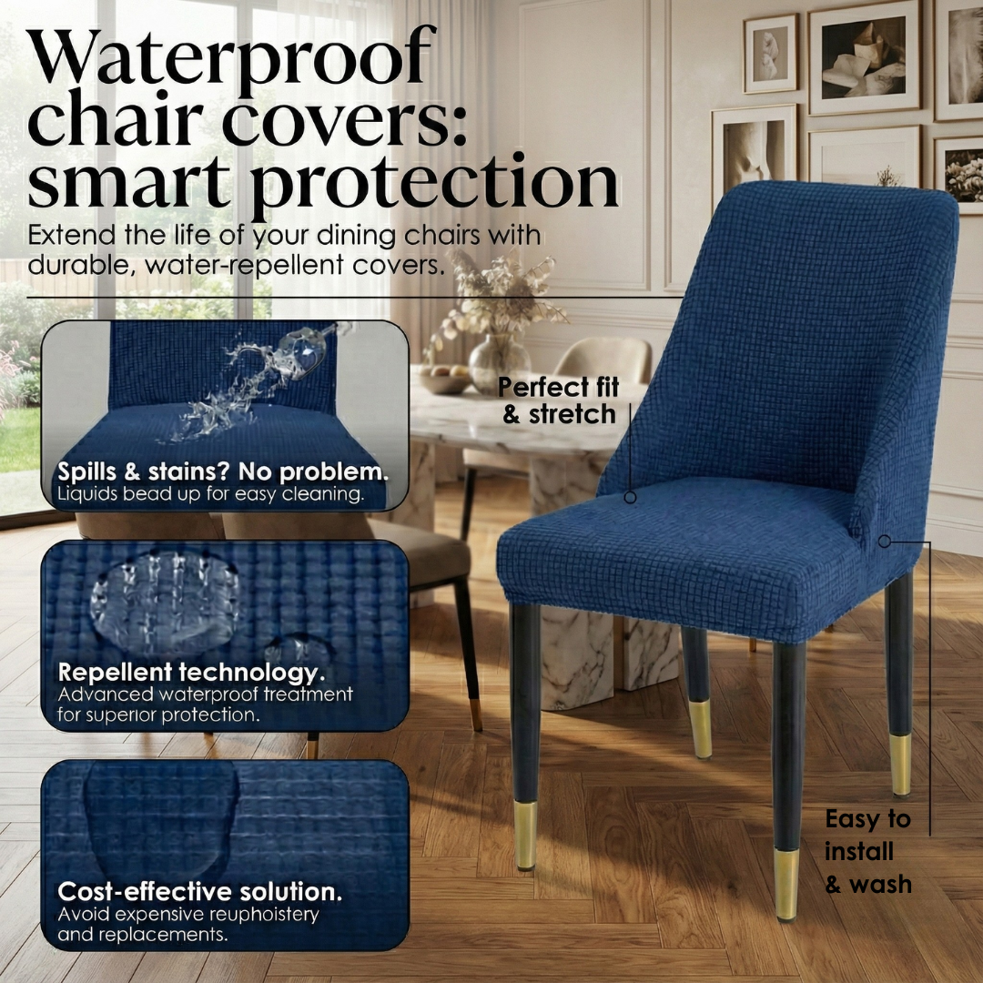 Chairmella – Universal Stretch Chair Cover, Set of 2/4/6