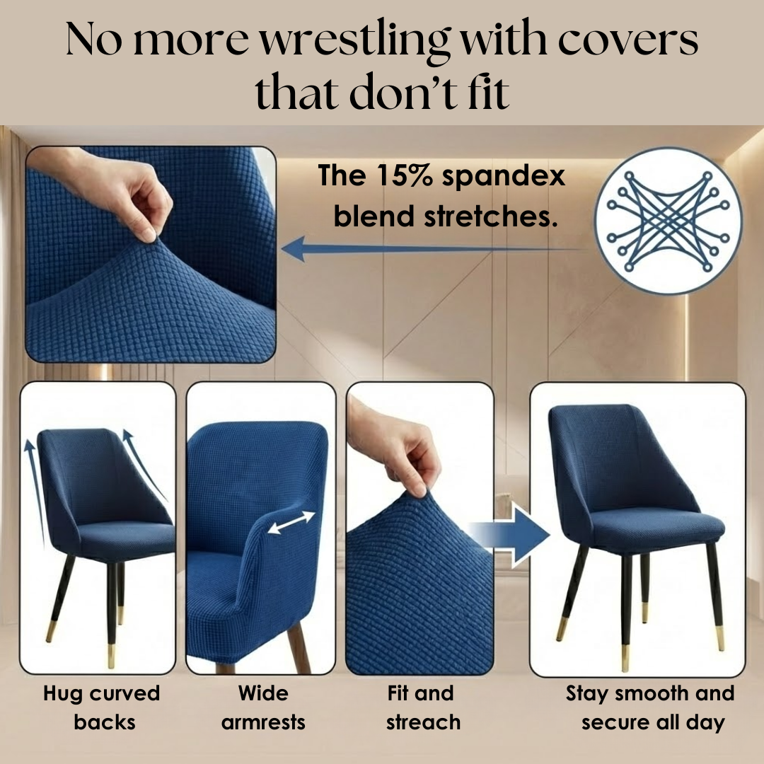 Chairmella – Universal Stretch Chair Cover, Set of 2/4/6