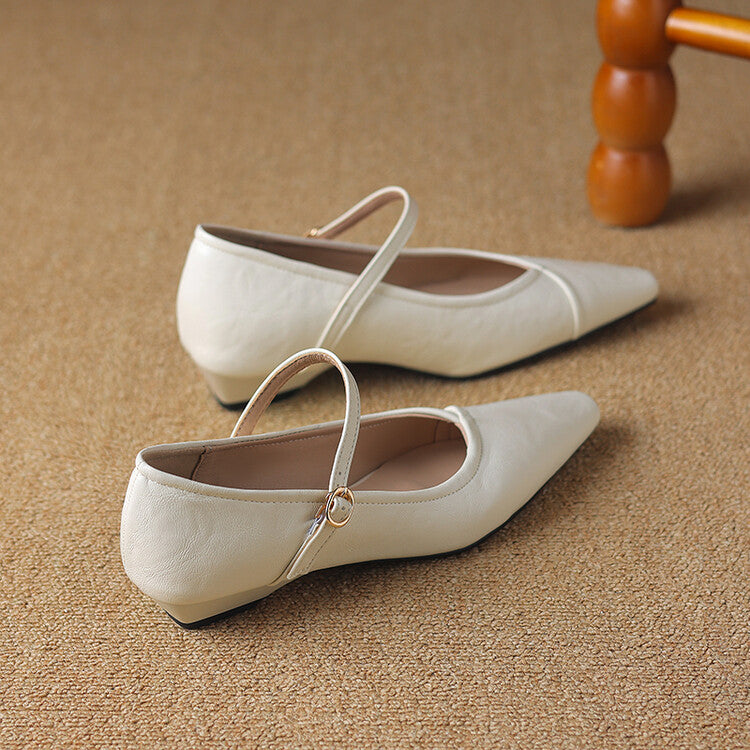 AVERY – POINTED TOE MARY JANE FLATS