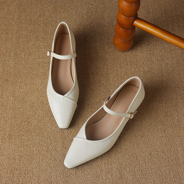 AVERY – POINTED TOE MARY JANE FLATS
