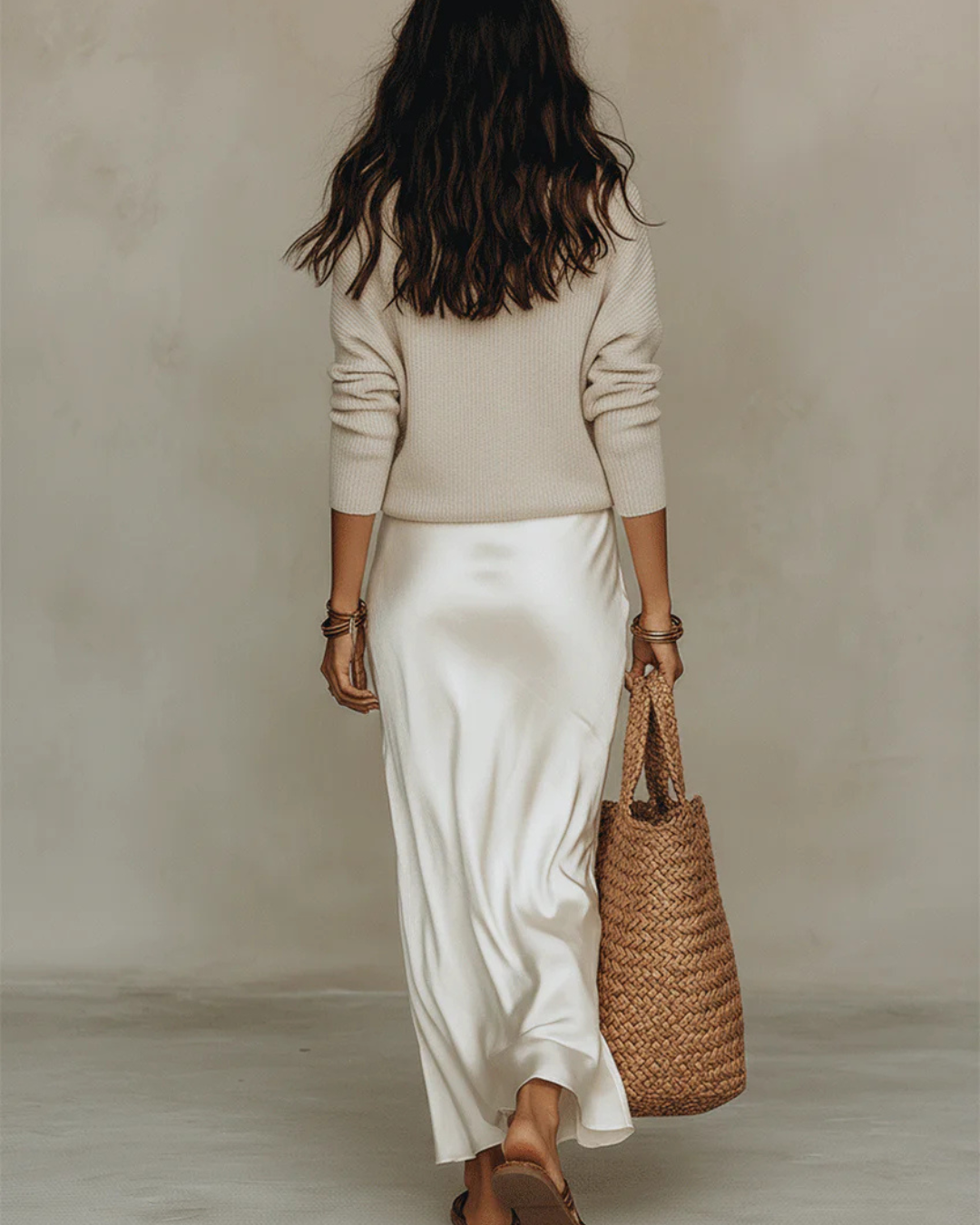 Zofia™ | Satin Midi Dress with Built-in Sweater