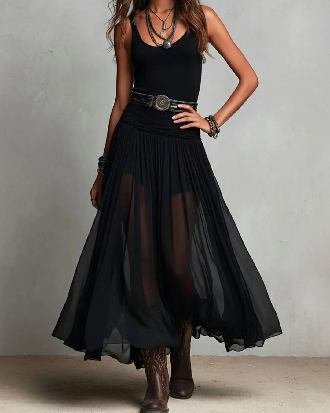 ENSEMBLE EUPHORIE - Elegant Double Layer Dress