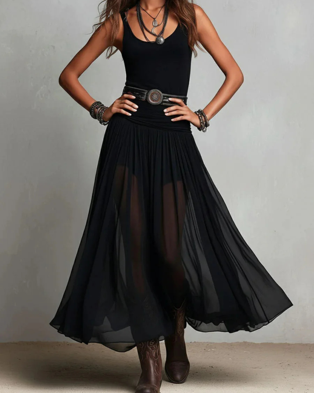 ENSEMBLE EUPHORIE - Elegant Double Layer Dress