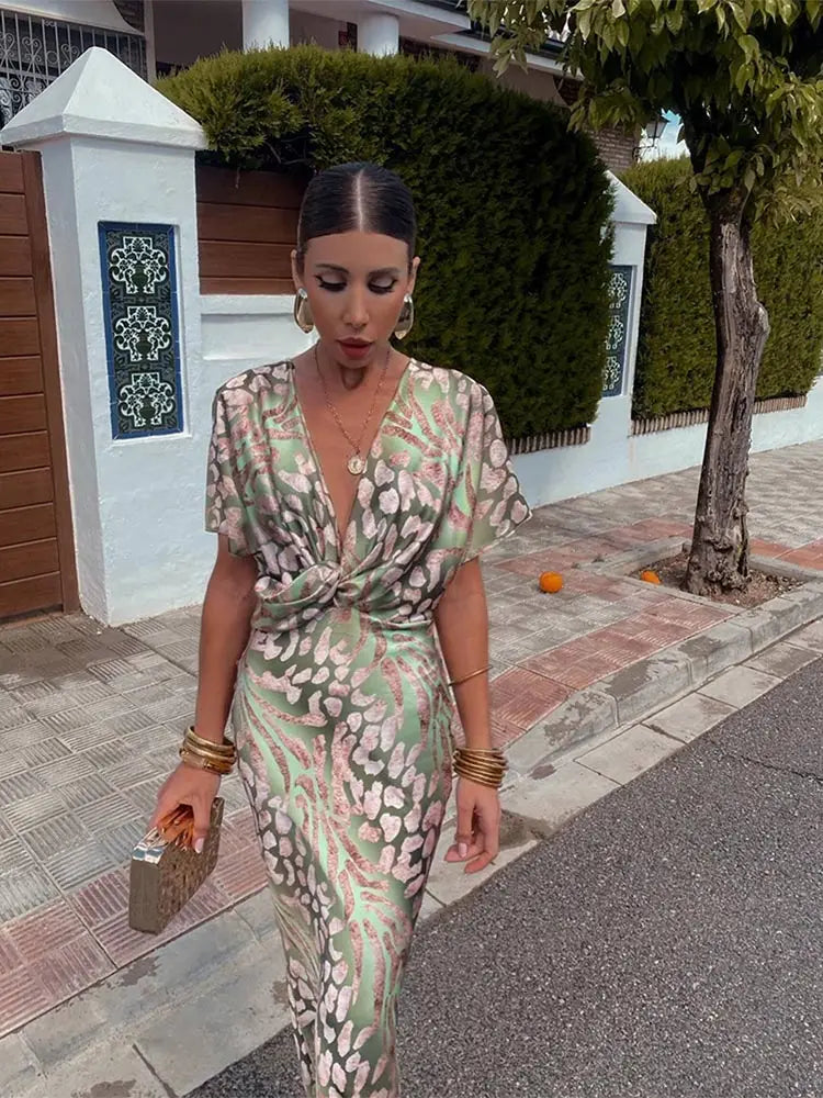 Oriana™ | Twist Front Maxi Dress