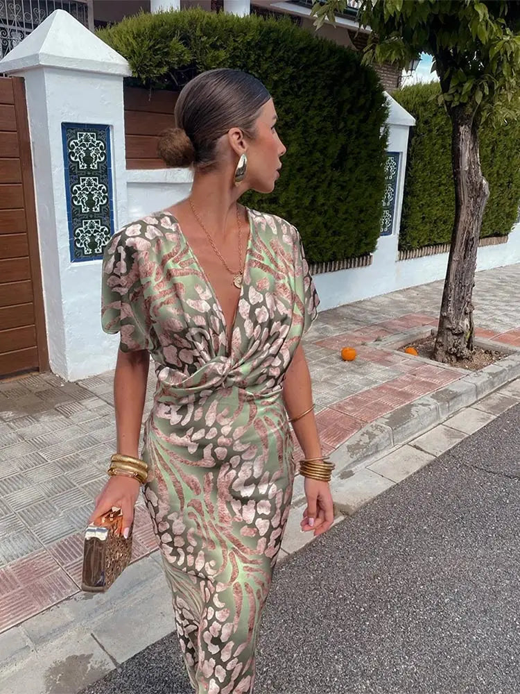 Oriana™ | Twist Front Maxi Dress