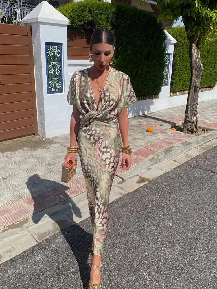 Oriana™ | Twist Front Maxi Dress