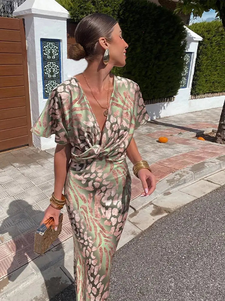 Oriana™ | Twist Front Maxi Dress