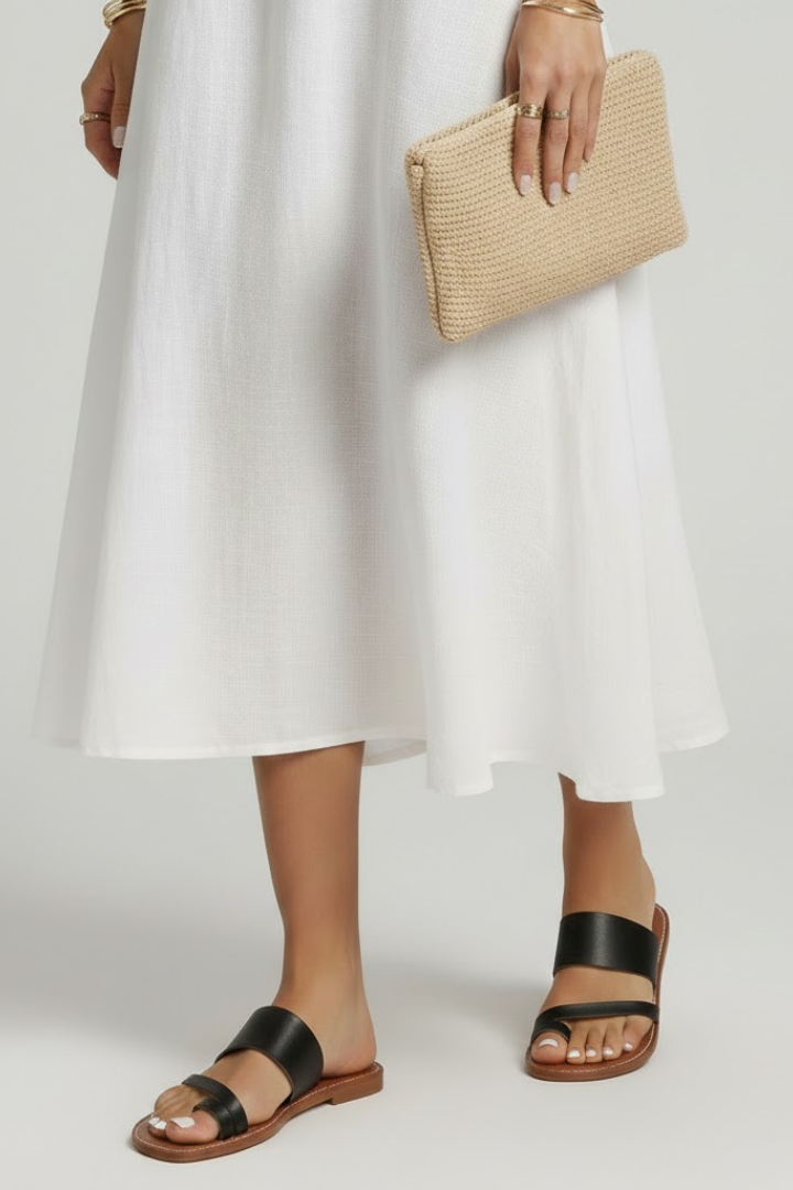 Kimberly | Women’s Slip-On Sandals with Buckle Strap