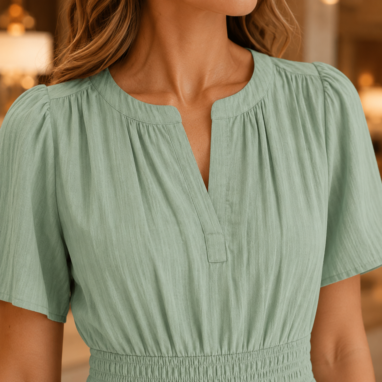 Florelle – Smocked Waist Tiered Boho Maxi Dress with Puff Sleeves