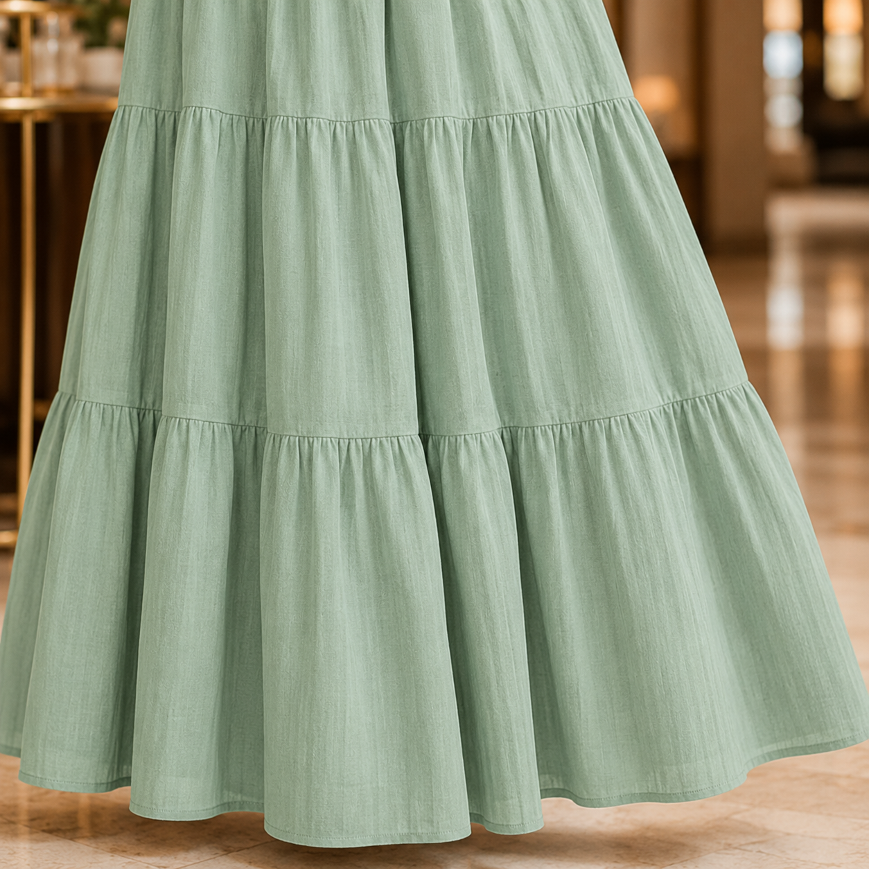 Florelle – Smocked Waist Tiered Boho Maxi Dress with Puff Sleeves