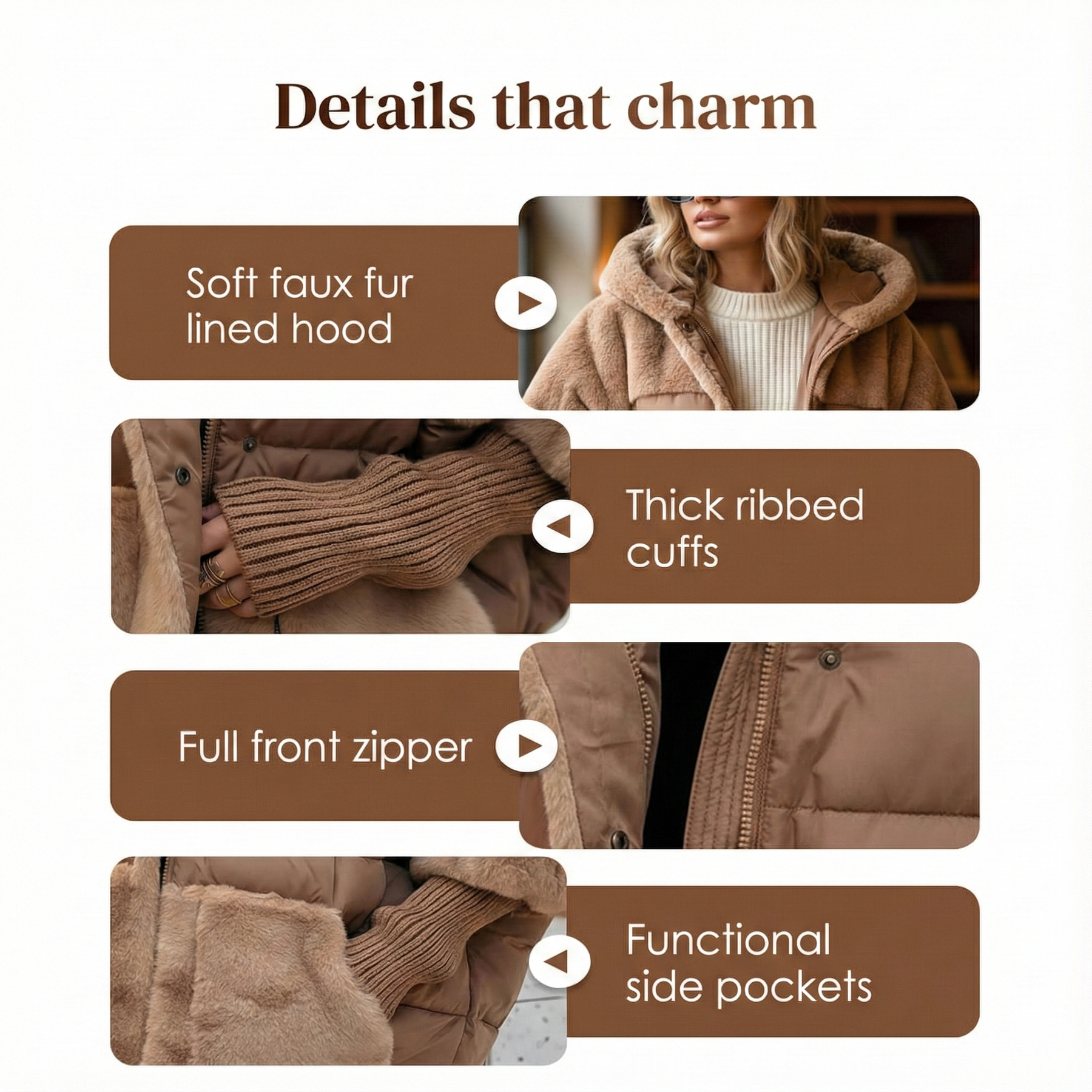 Cozevia – Women’s Quilted Hooded Jacket, Oversized Fit