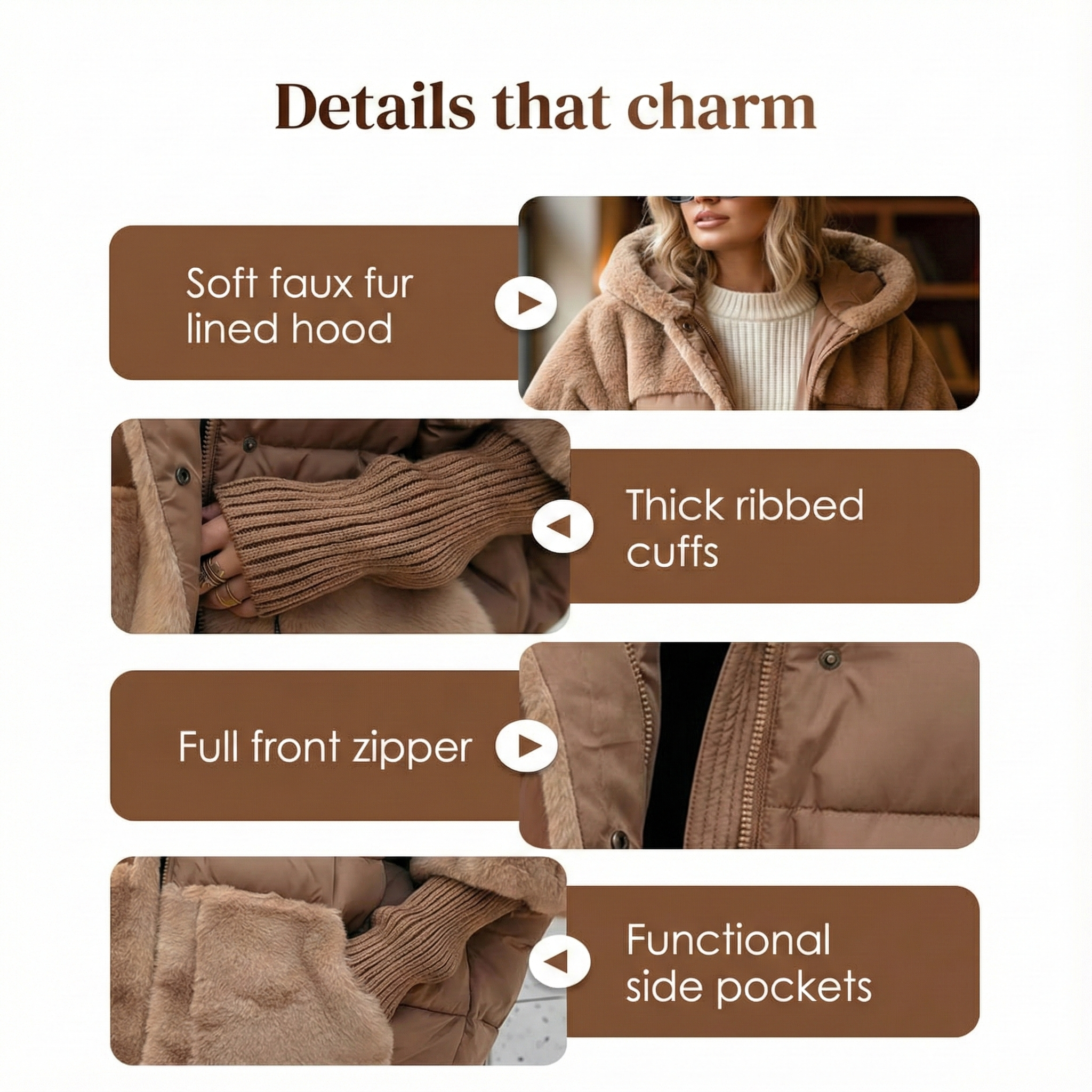 Cozevia – Women’s Quilted Hooded Jacket, Oversized Fit