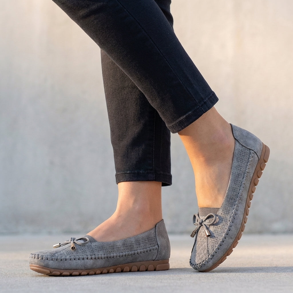 Madison | Women’s Orthopedic Perforated Bow Comfort Loafers