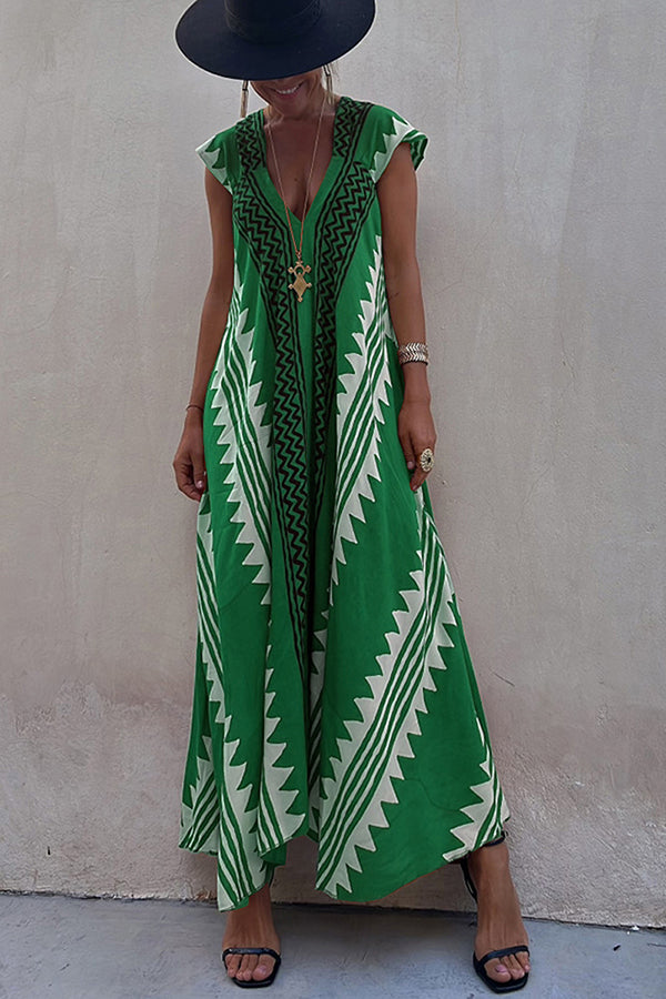 Camille | Casual Bohemian Dress with V-Neck