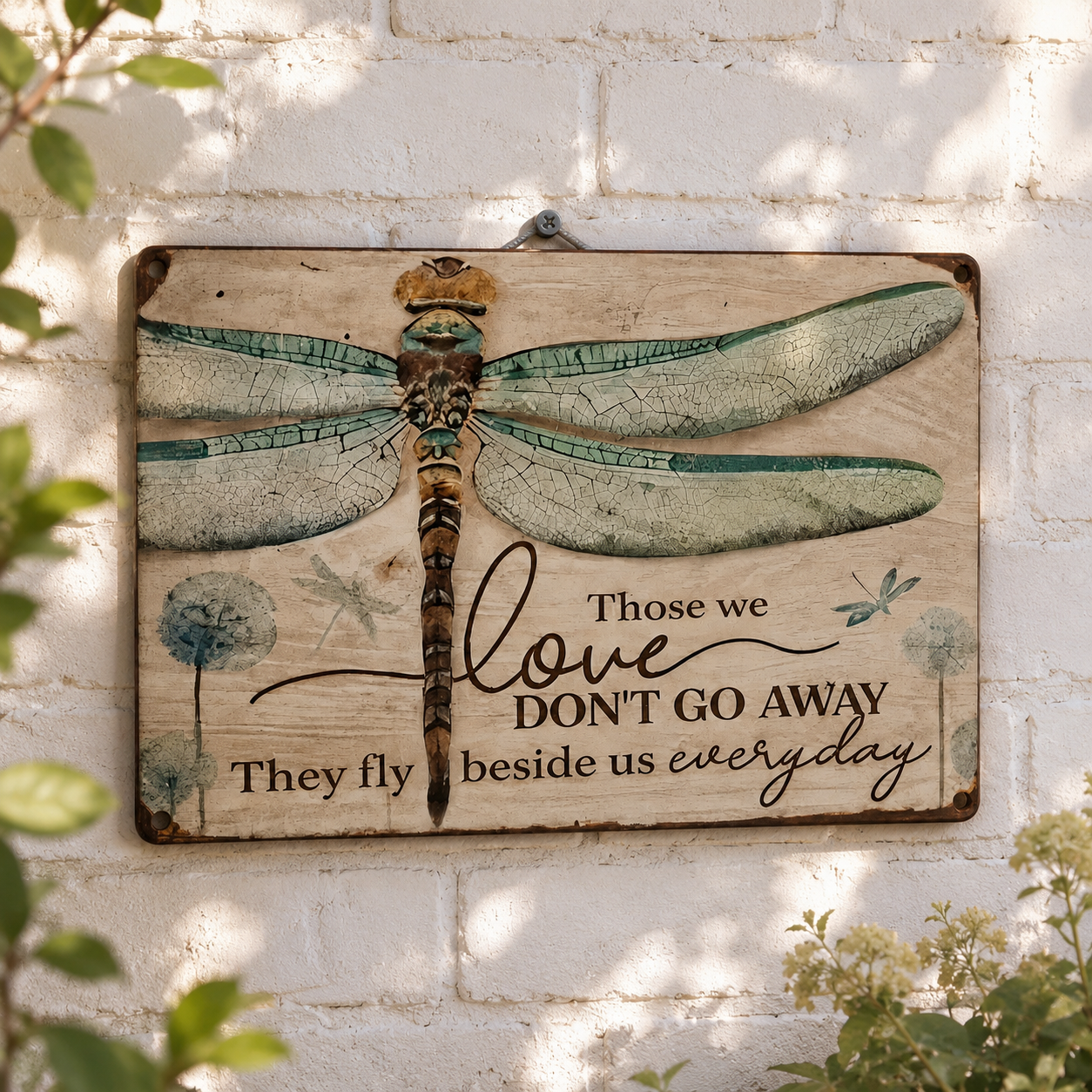 Lunavia – Dragonfly Memorial Plaque with Engraved Remembrance Quote