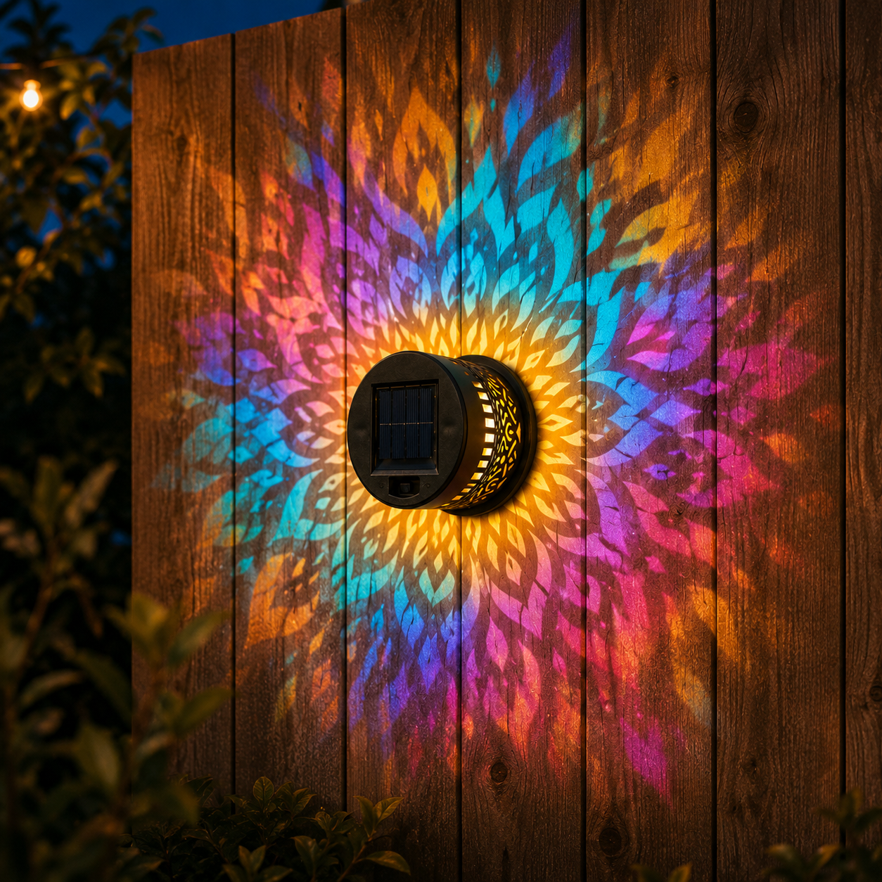 Lumara – Solar Mandala Wall Light Outdoor Garden Fence Projector