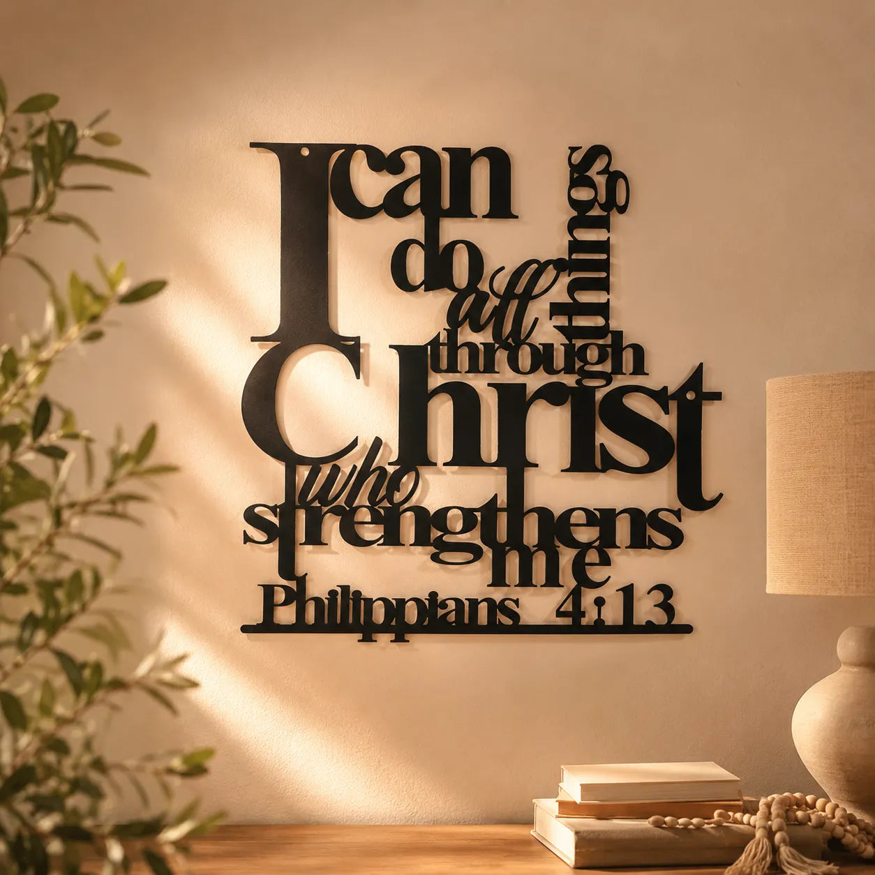Graceline – Philippians 4:13 Layered Scripture Wall Art
