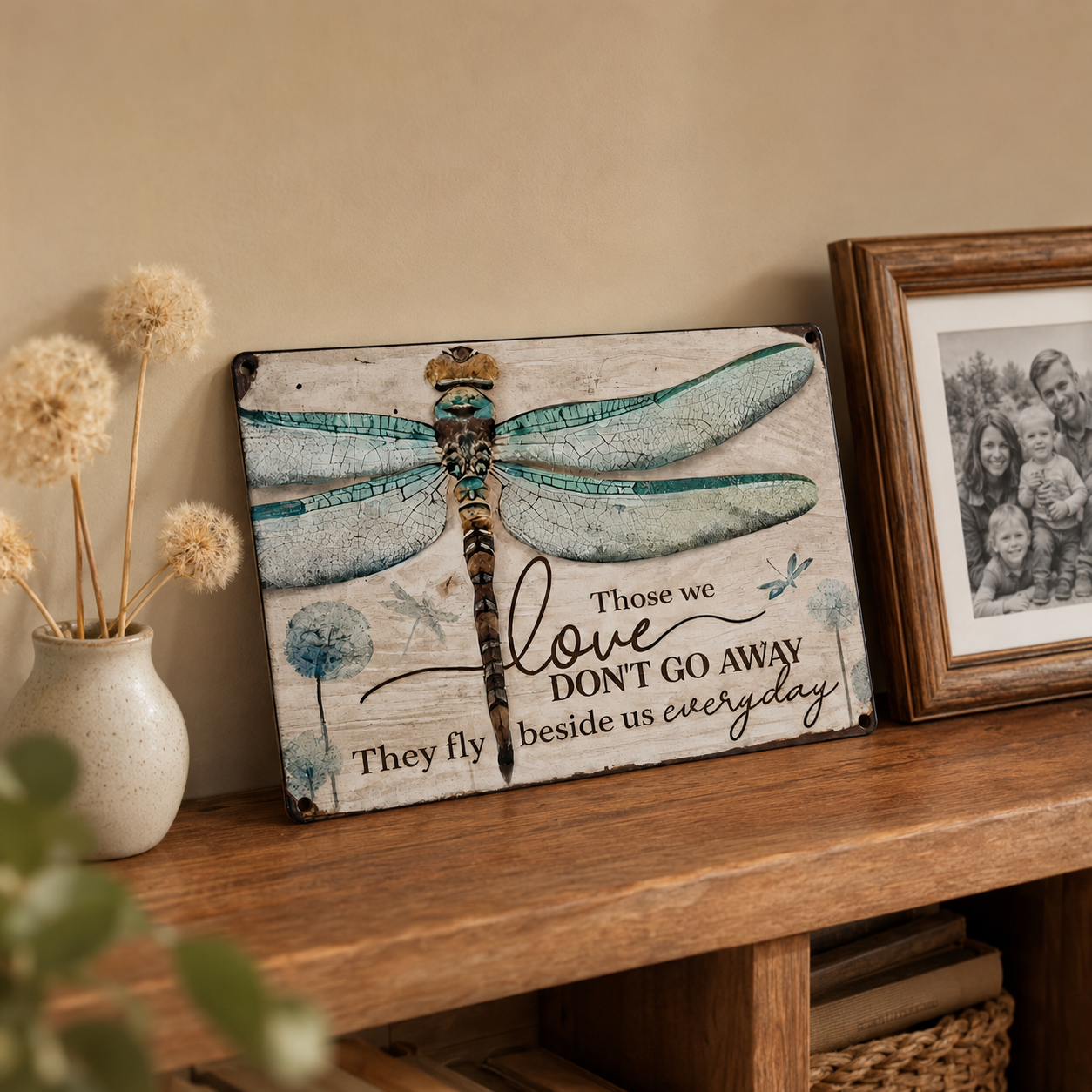Lunavia – Dragonfly Memorial Plaque with Engraved Remembrance Quote