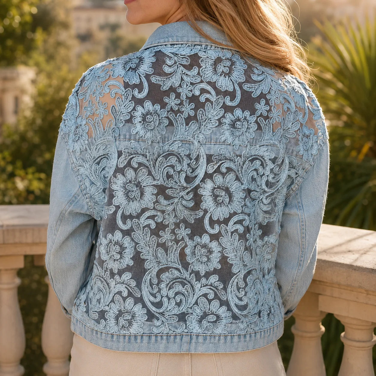 Florenza – Floral Lace-look Patchwork Jacket for Women