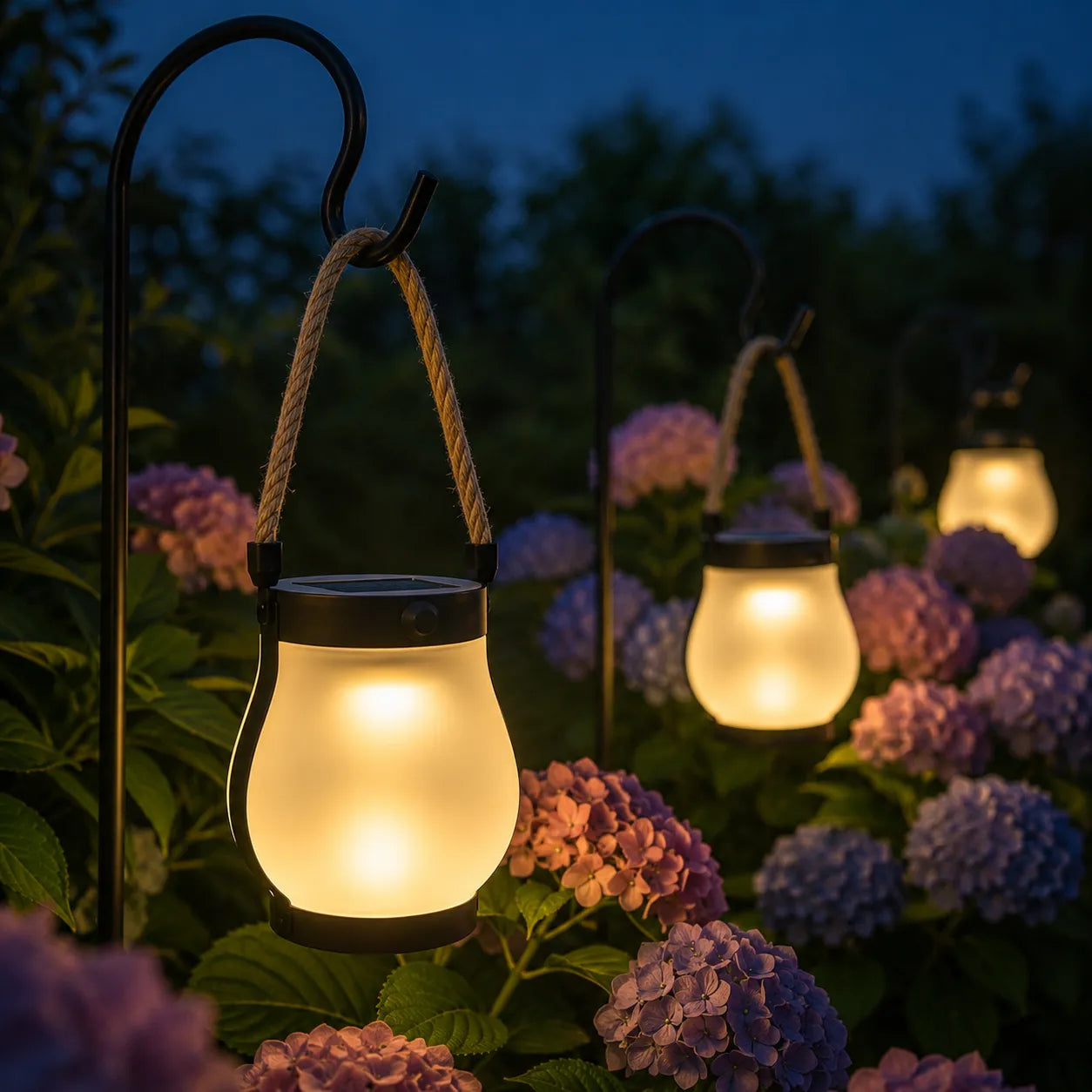 Lumvera – Nordic Solar Lantern with Flame Effect and Rope Handle