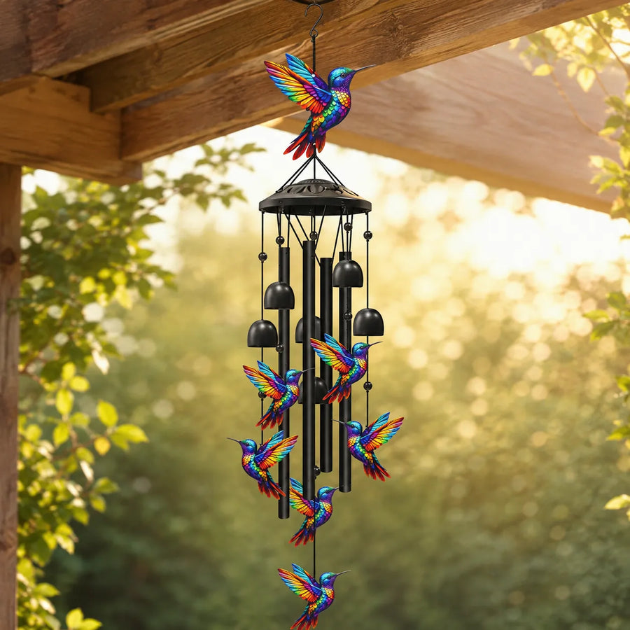 Birdsong – Rainbow Hummingbird Wind Chime for Garden, Patio & Porch