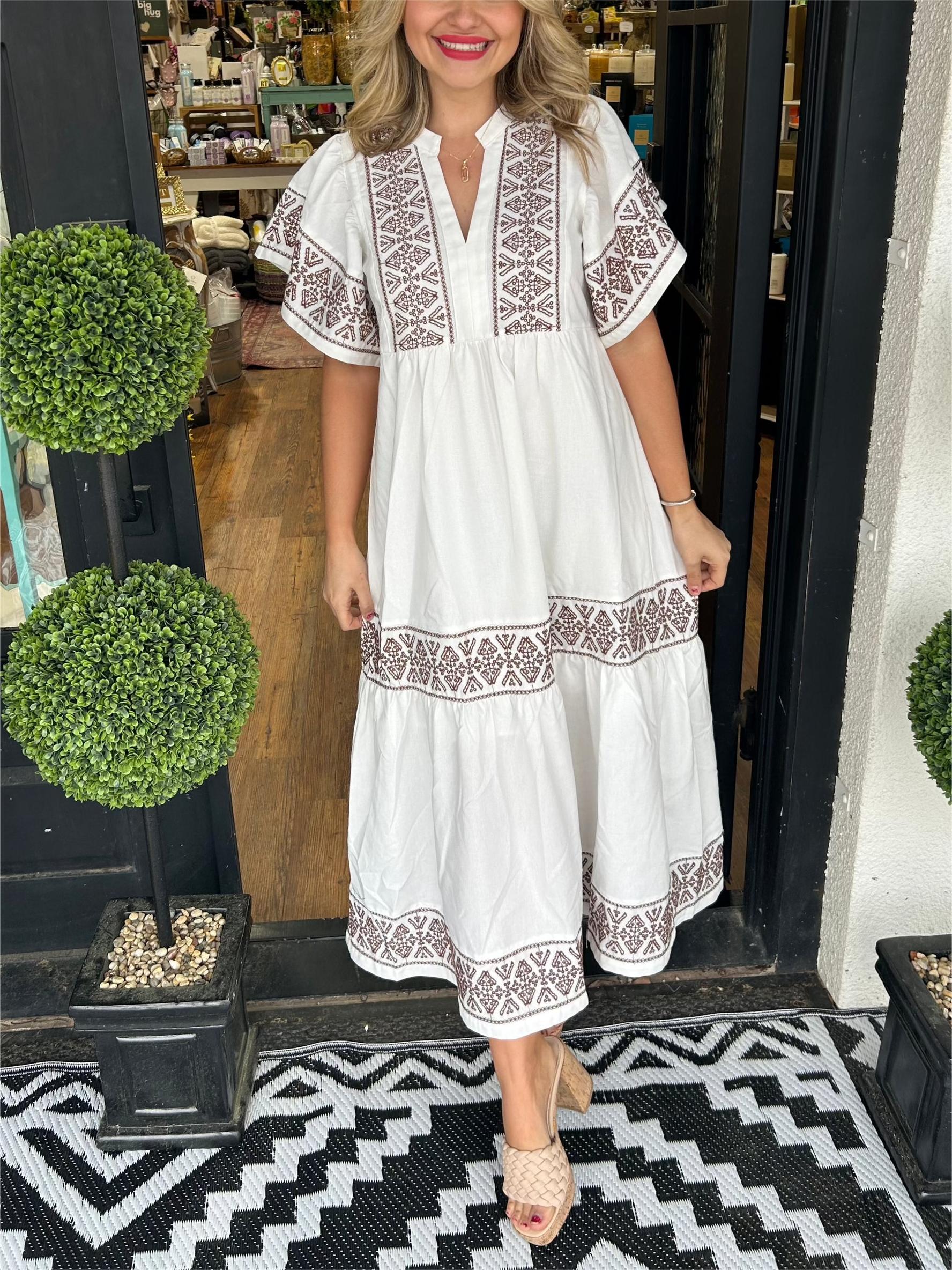 Alice | Women’s Summer Boho V Neck Midi Dress