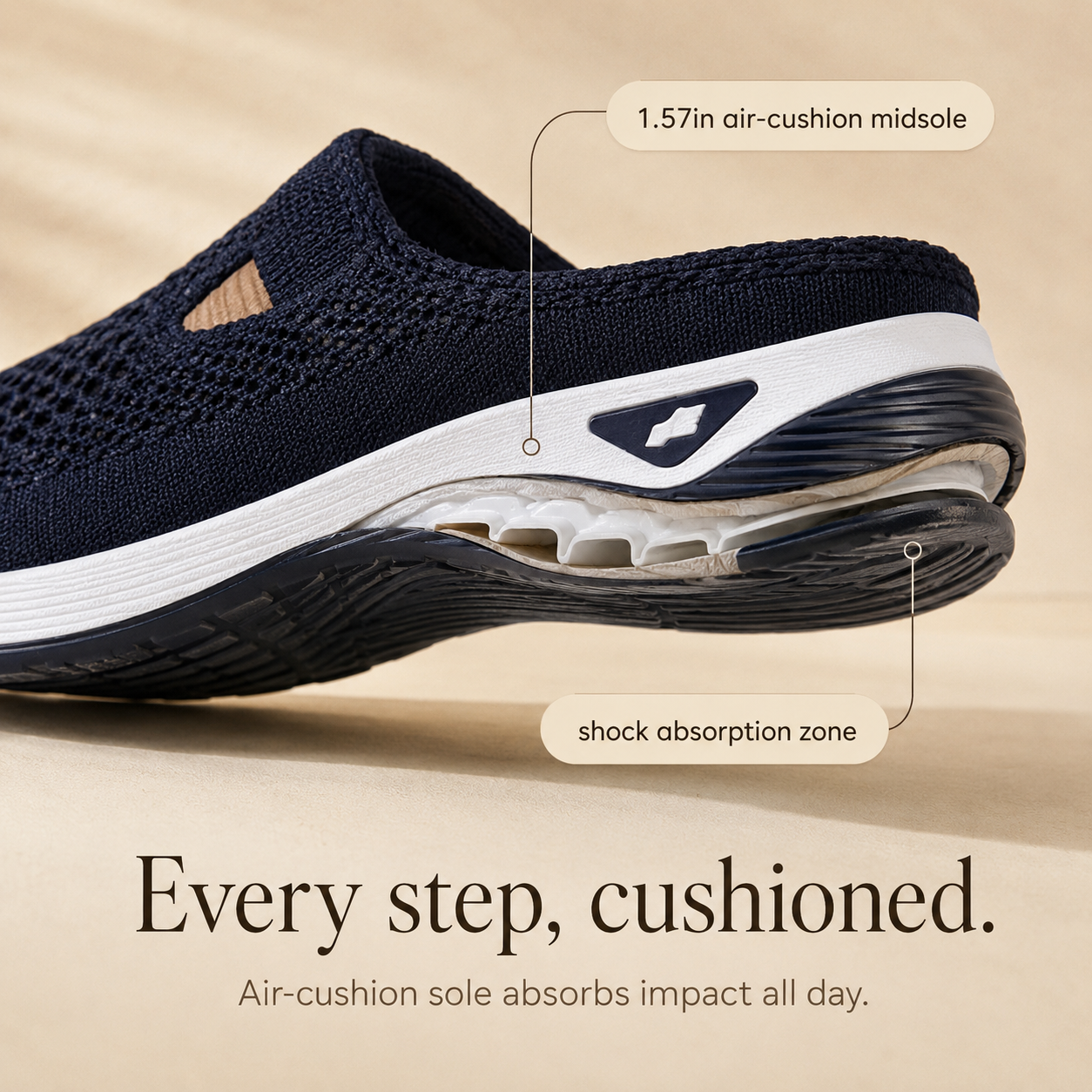 Airessa – Breathable Mesh Slip-On Mules with Cushioned Air Sole