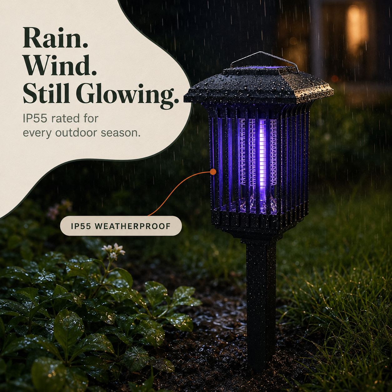Lumora – Solar Mosquito Zapper Garden Stake Light, Weatherproof Outdoor Bug Killer Lamp