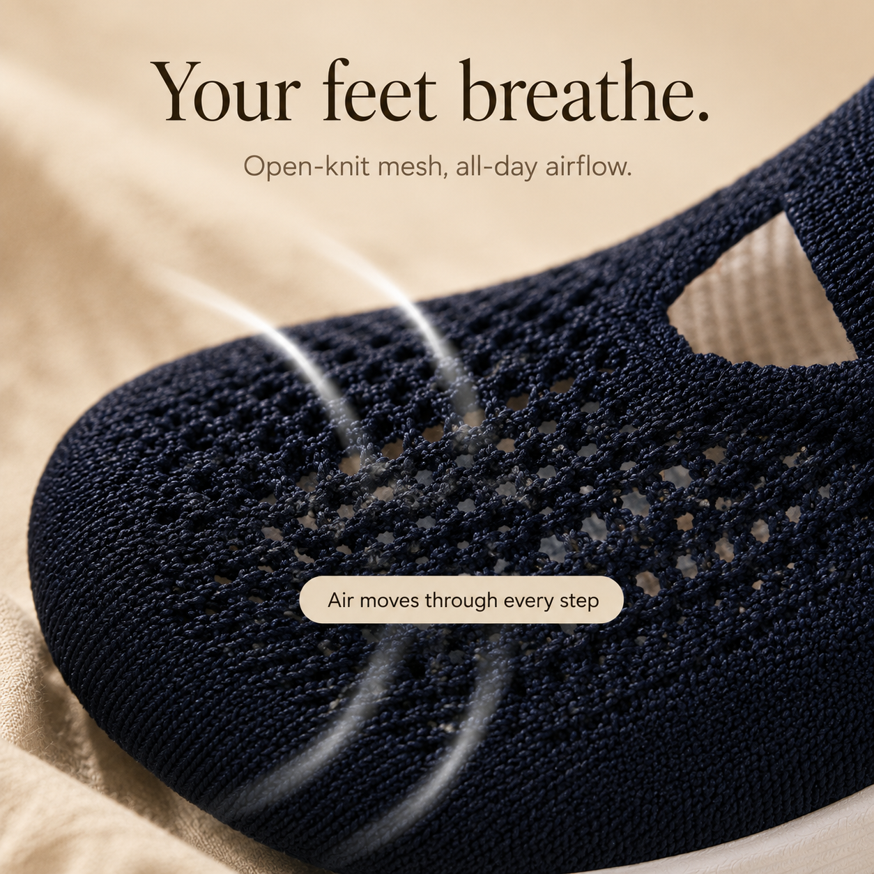 Airessa – Breathable Mesh Slip-On Mules with Cushioned Air Sole