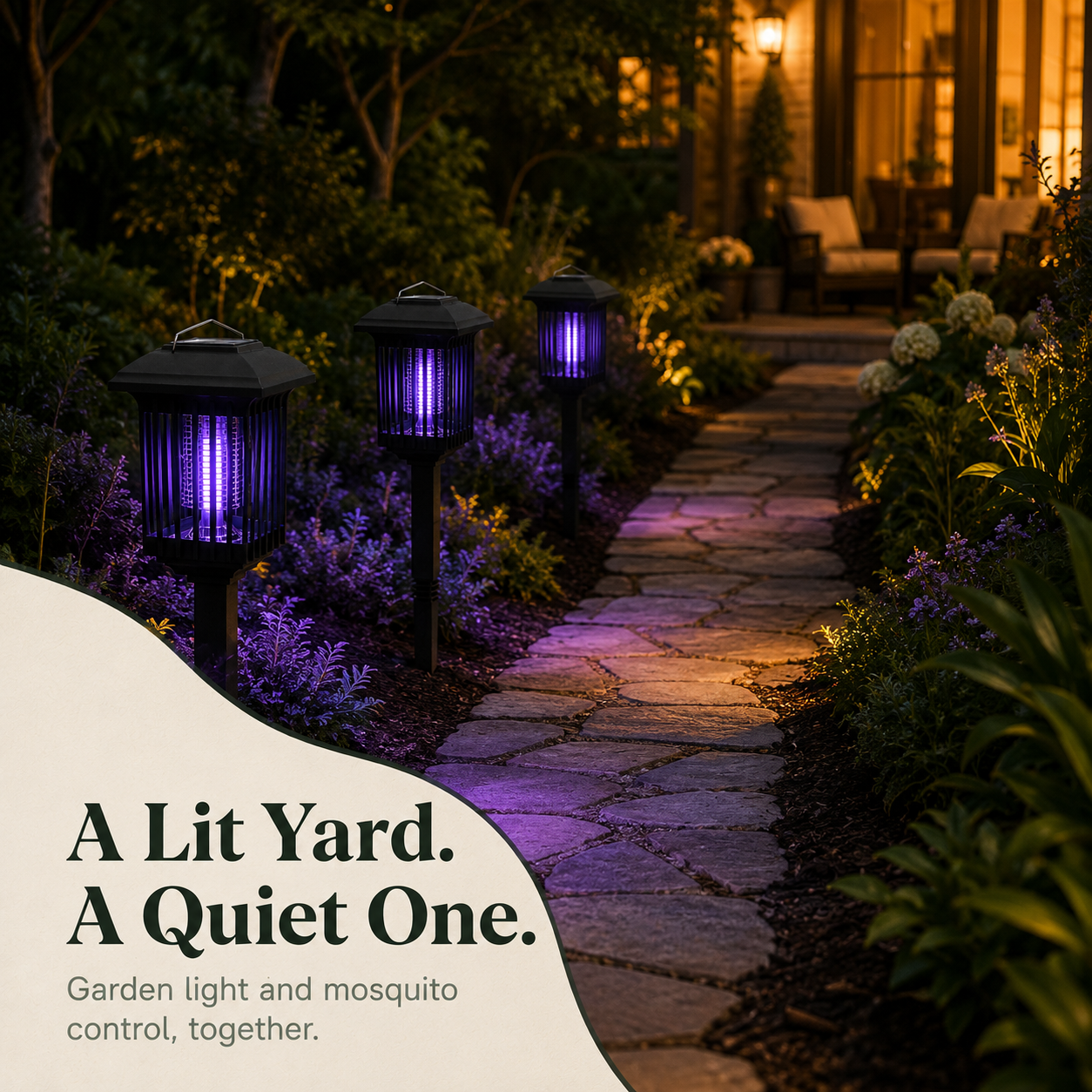 Lumora – Solar Mosquito Zapper Garden Stake Light, Weatherproof Outdoor Bug Killer Lamp