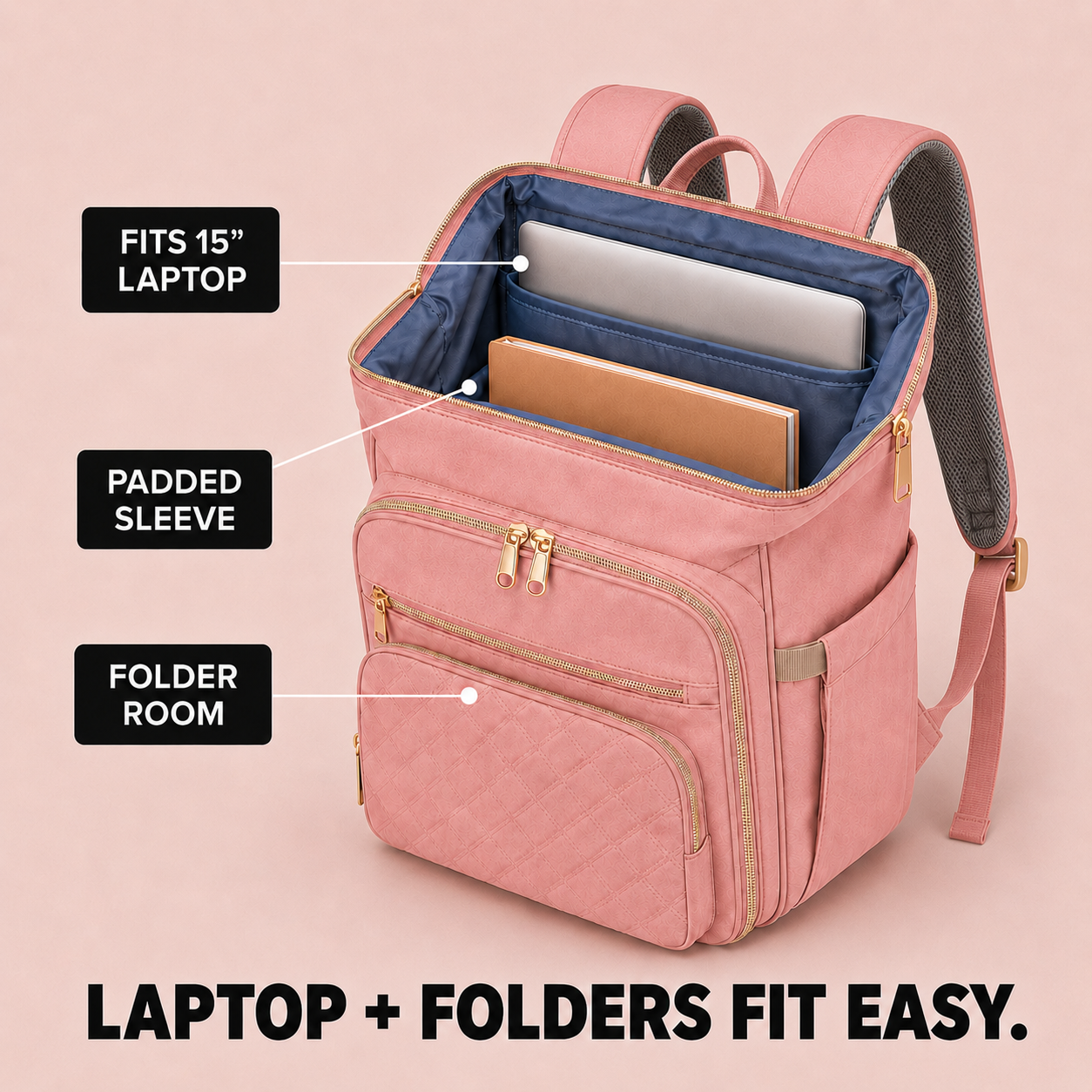Carryla – Insulated Backpack with Lunch Box, Laptop Sleeve, Waterproof Oxford