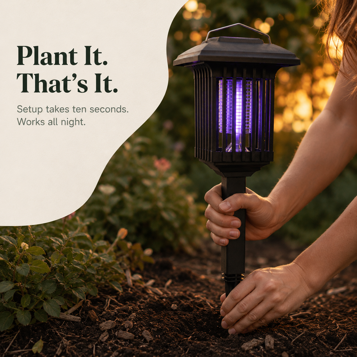 Lumora – Solar Mosquito Zapper Garden Stake Light, Weatherproof Outdoor Bug Killer Lamp