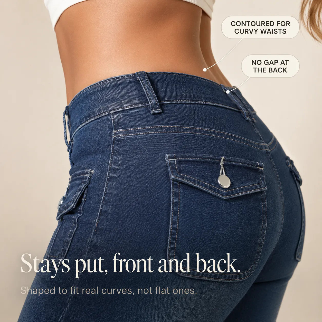 Curvella – Curvy Fit Stretch Denim-like Capri Jeans, Mid Rise Cuffed Hem