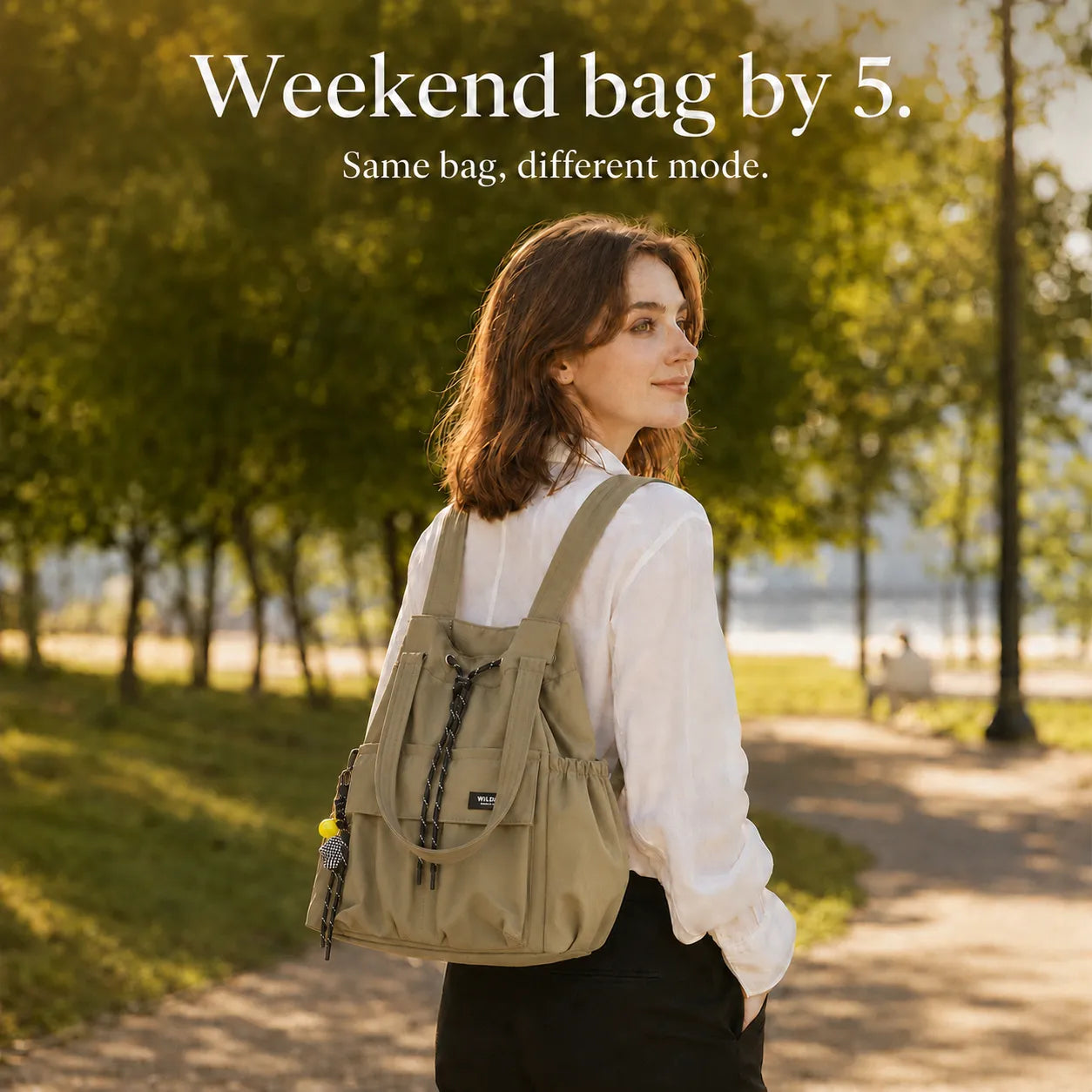 Carryall – Convertible Drawstring Canvas Tote Backpack with Cargo Pockets