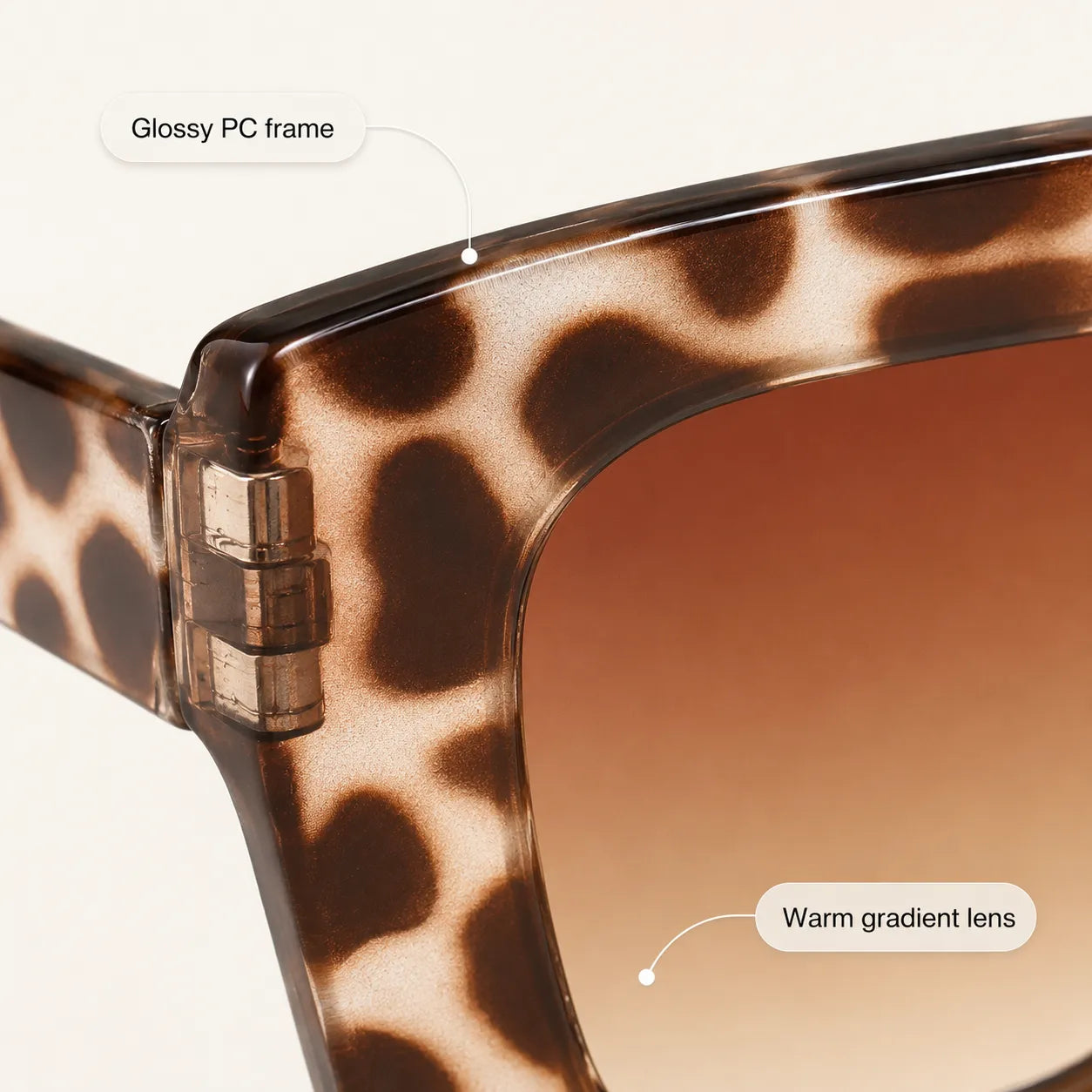 Florenza – Oversized Square Leopard Sunglasses with Gradient Lenses