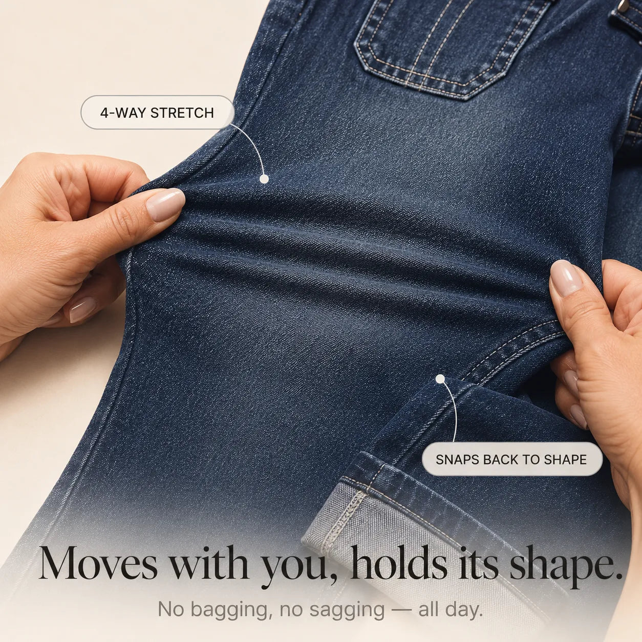 Curvella – Curvy Fit Stretch Denim-like Capri Jeans, Mid Rise Cuffed Hem