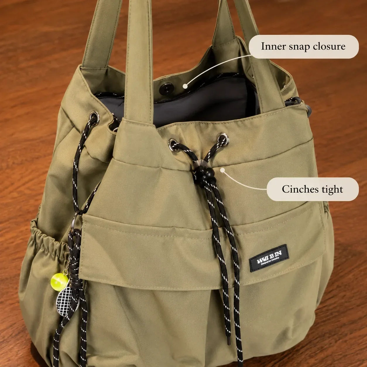 Carryall – Convertible Drawstring Canvas Tote Backpack with Cargo Pockets