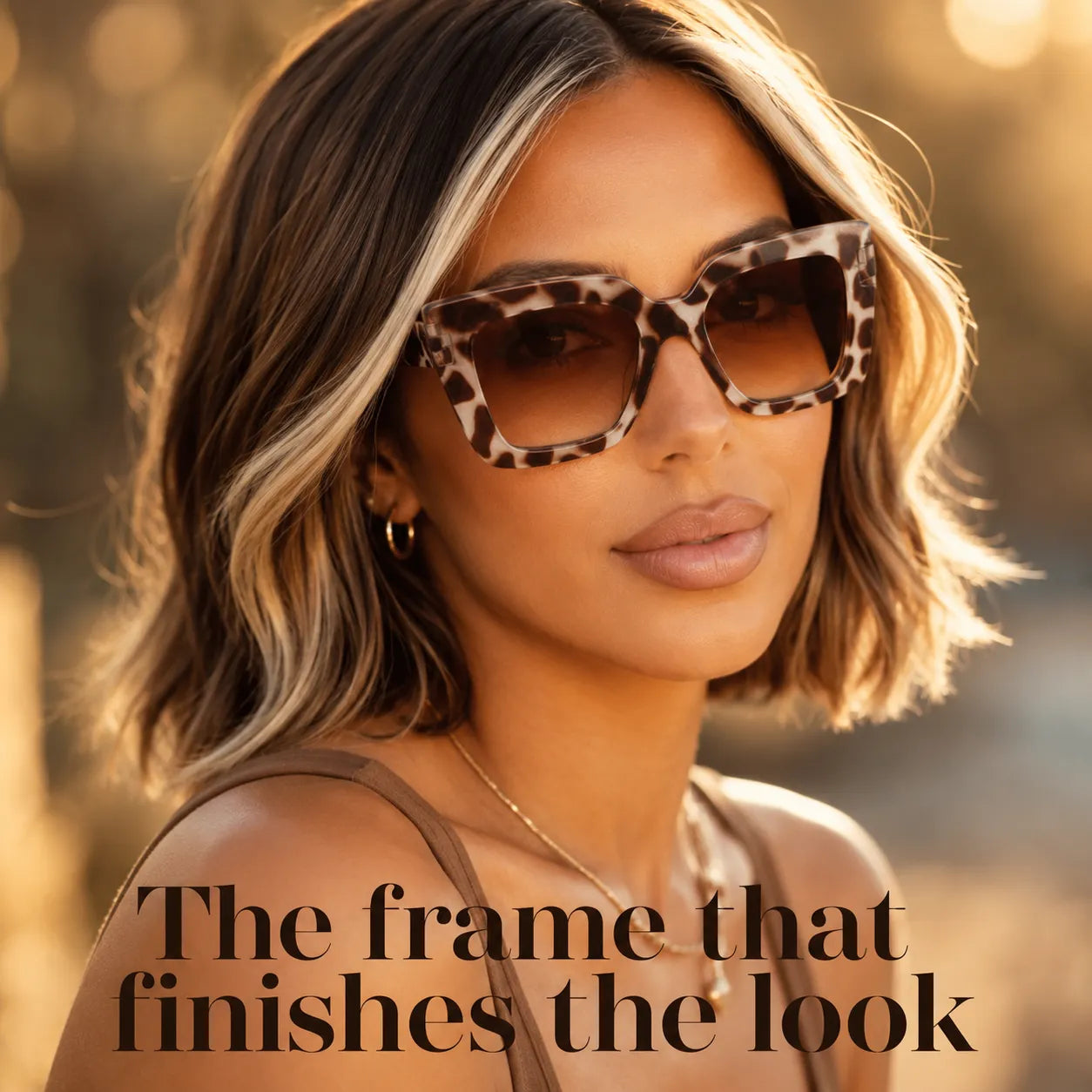 Florenza – Oversized Square Leopard Sunglasses with Gradient Lenses
