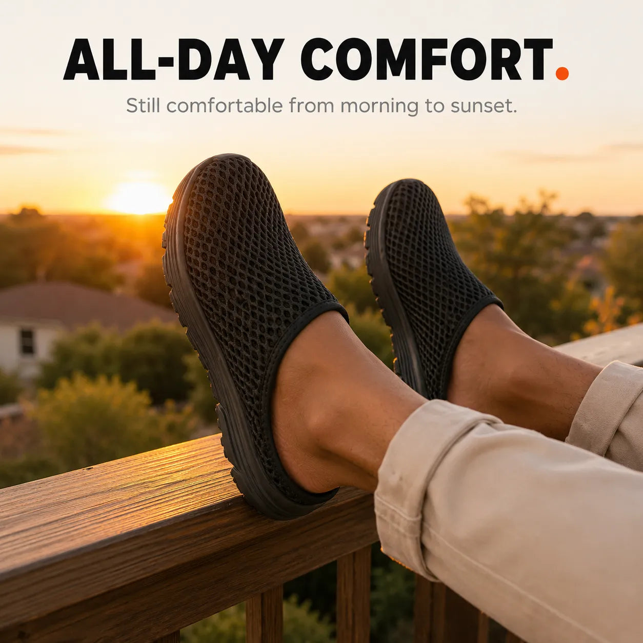 Airstep – Men's Breathable Mesh Slip-On Mules with Cushioned EVA Sole