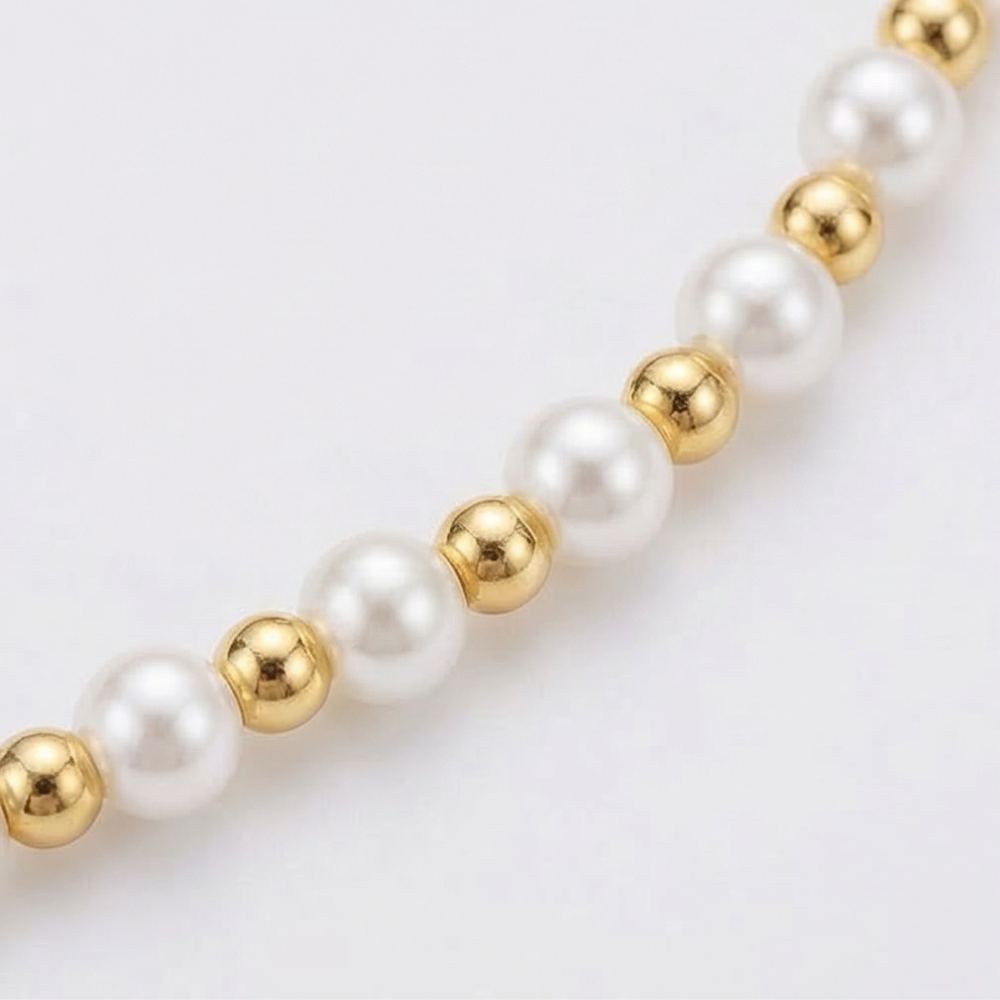 Crownara – Crown Cross Pearl Bead Necklace
