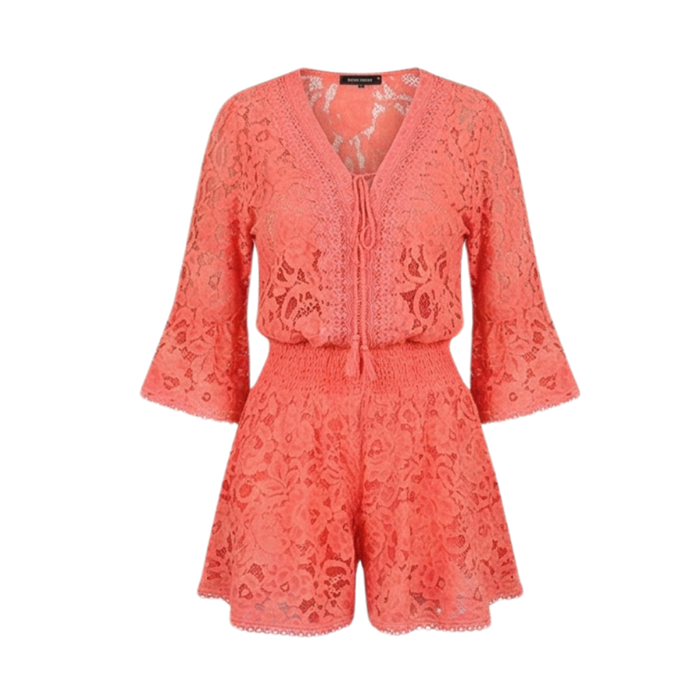 Florenza – Floral Lace V-Neck Romper