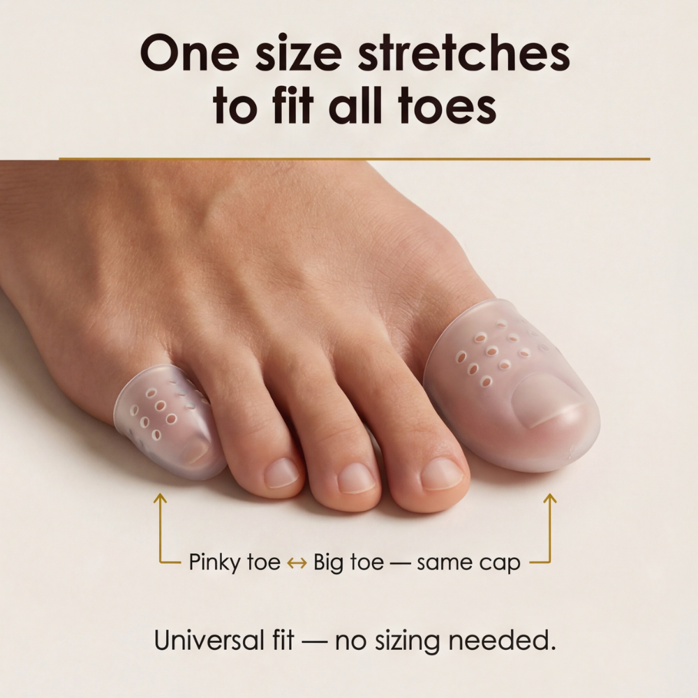 Feeluxe – Breathable Silicone Toe Caps for All Day Comfort (10 Pieces)
