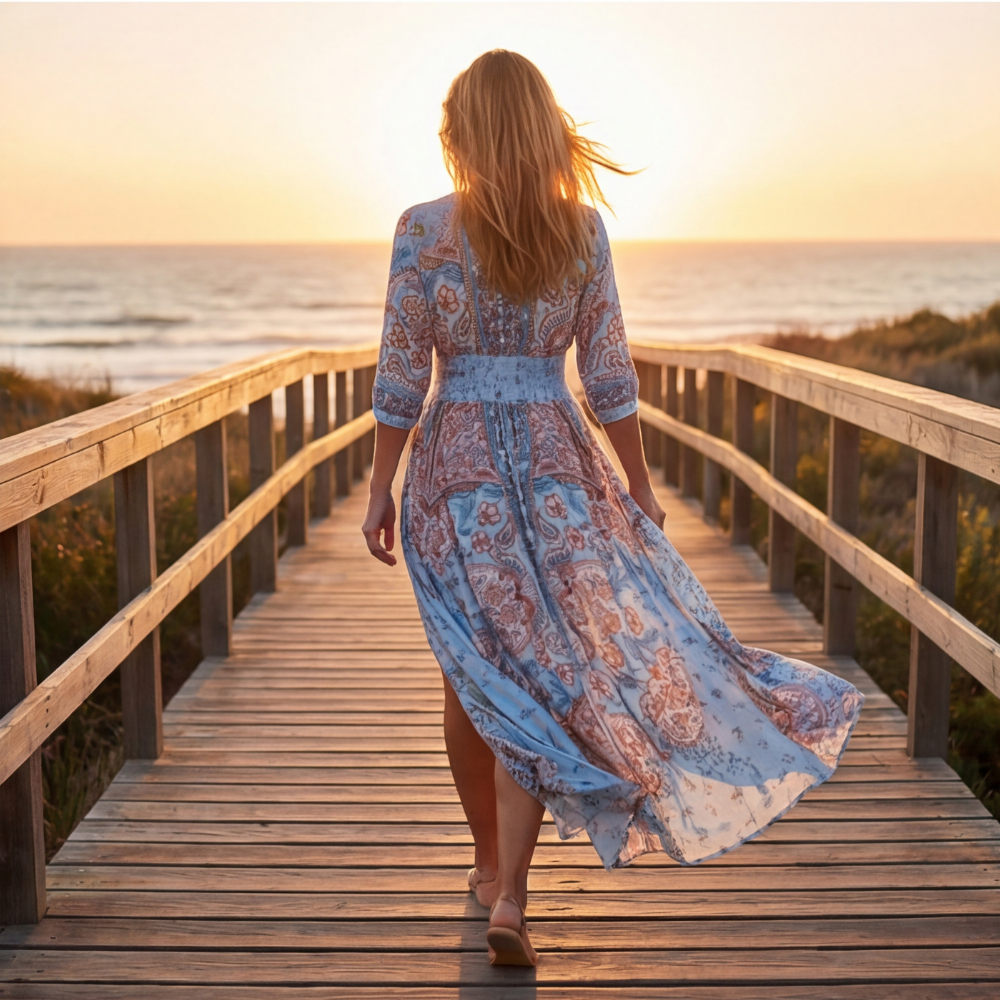 Floressa – Flowy Floral V Neck Maxi Dress