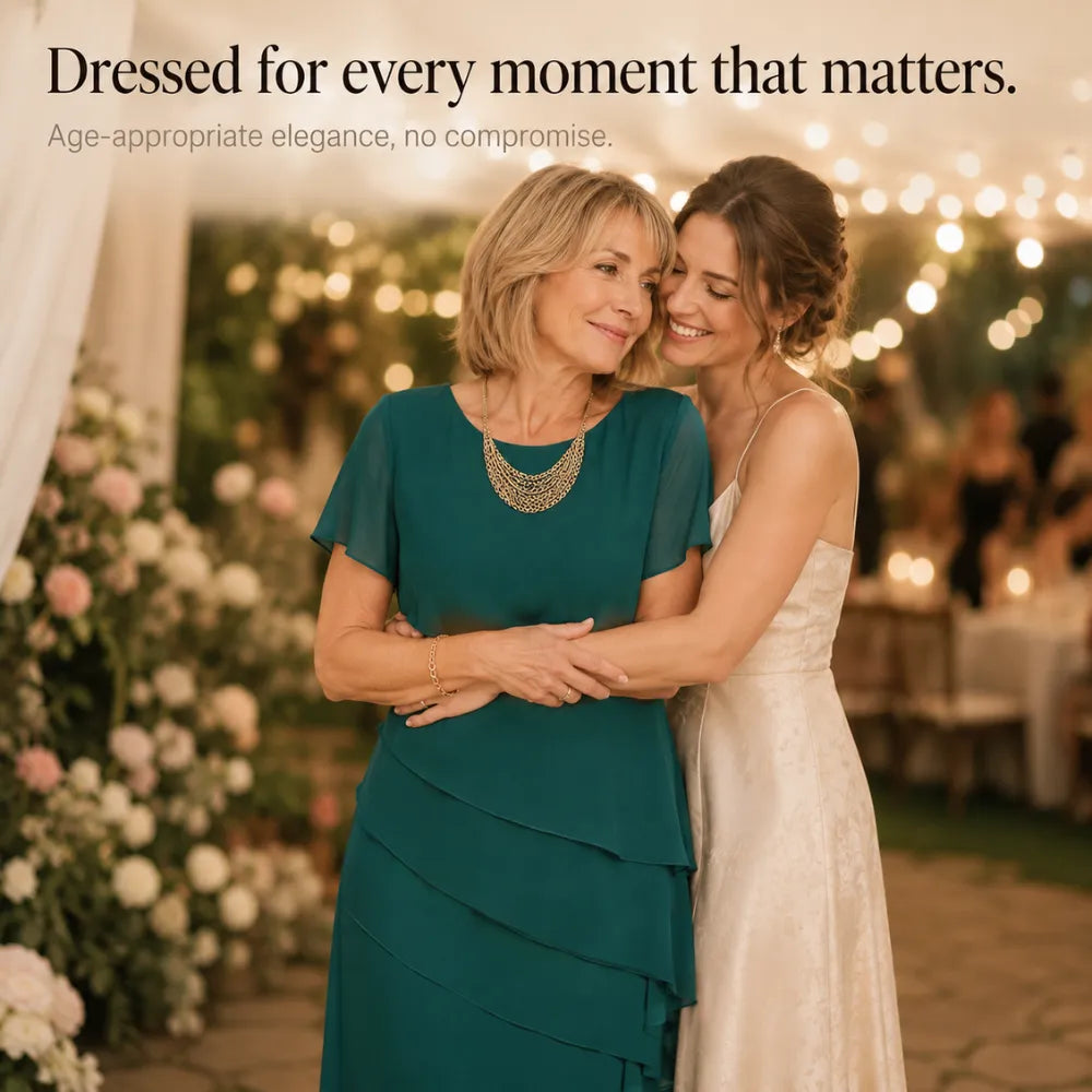 Florenza – Tiered Chiffon-like Midi Dress for Weddings and Events