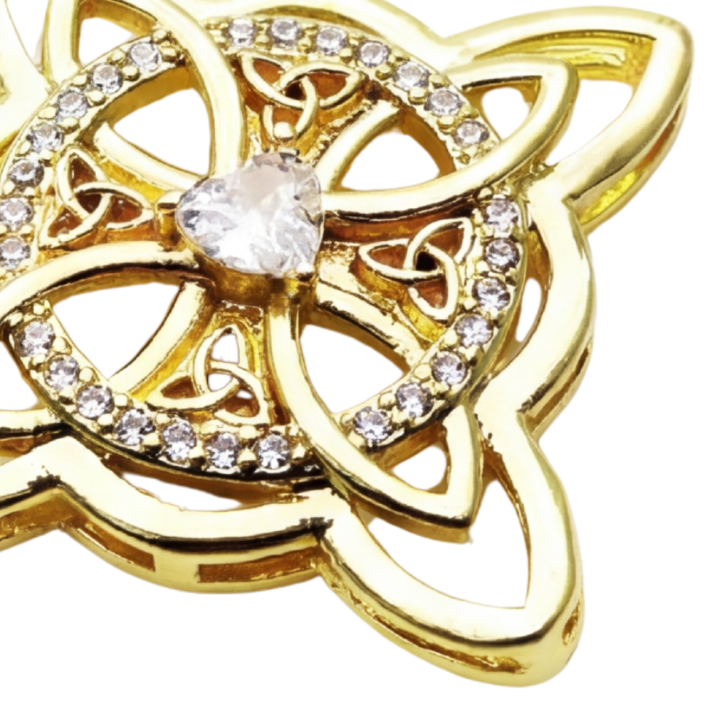 Elowen – Crystal Celtic Knot Necklace