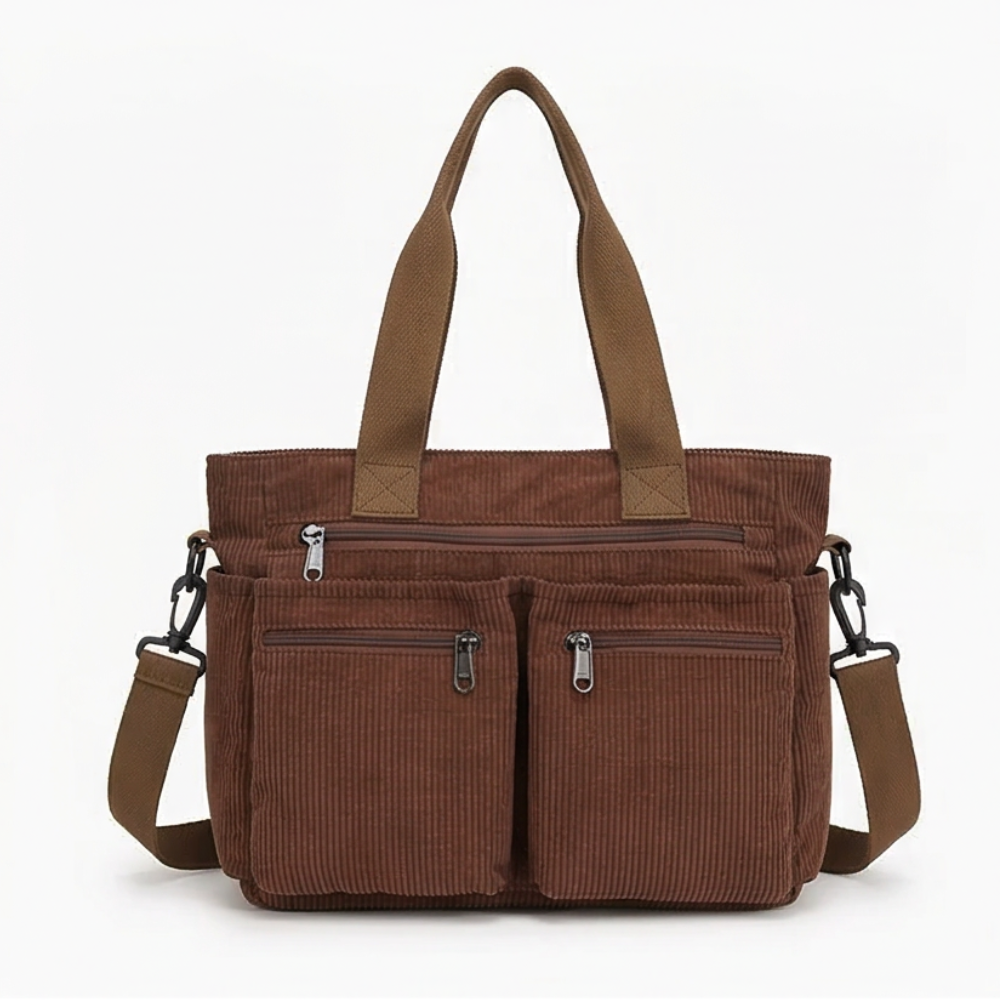 Clovera – Multi Pocket Corduroy Shoulder Bag