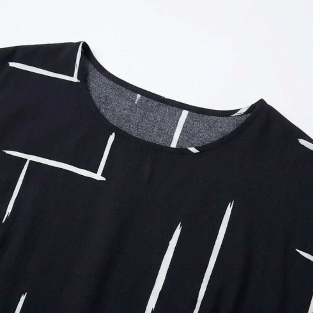 Elunara – Women's Pocketed Dolman Dress with Abstract Print