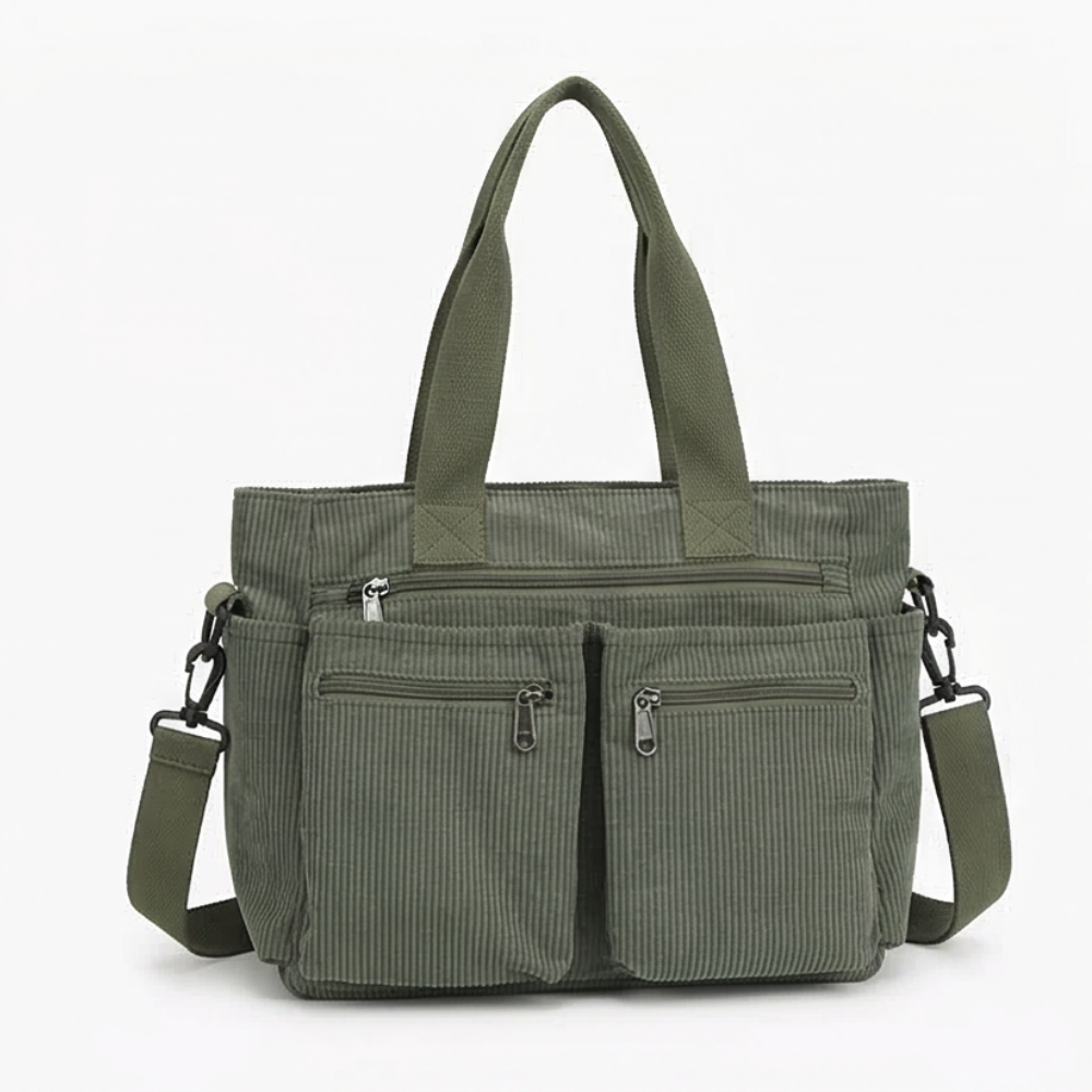 Clovera – Multi Pocket Corduroy Shoulder Bag